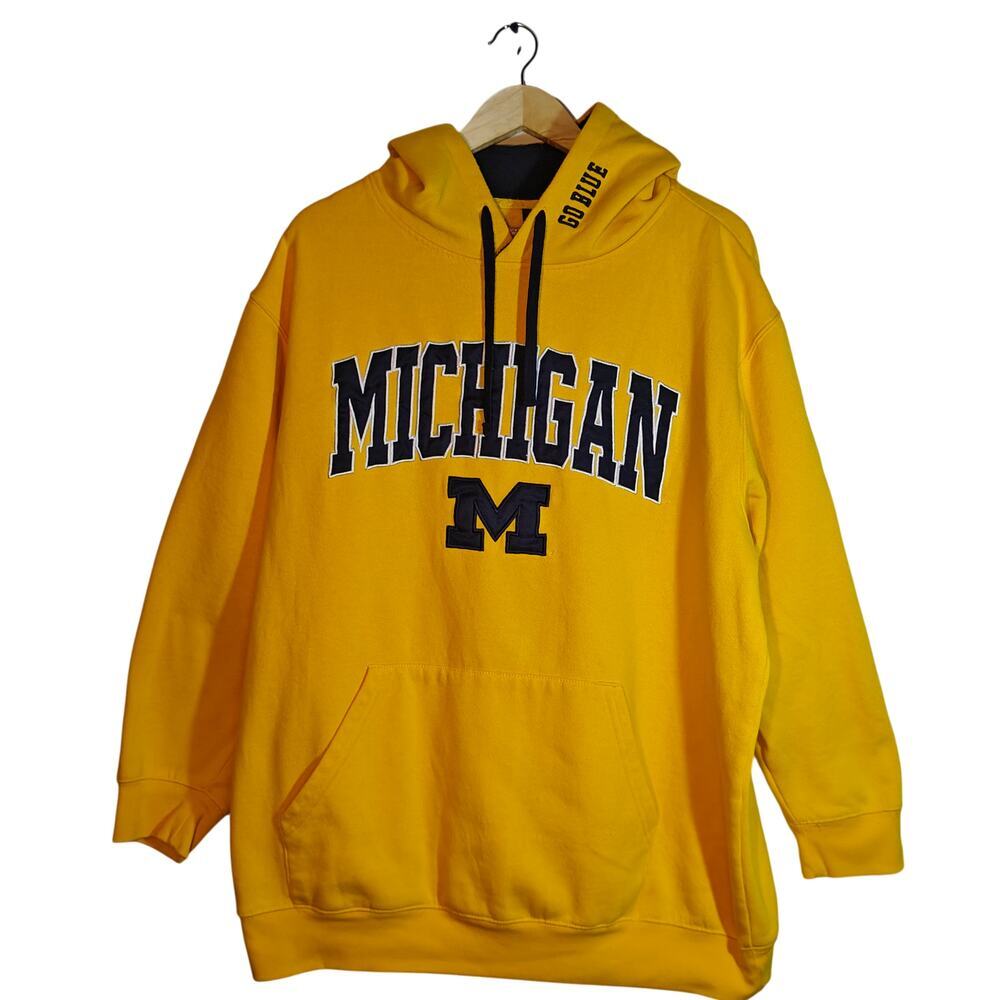 Michigan Wolverines Hoodie Mens 2X Yellow Colosseum NCAA Pullover